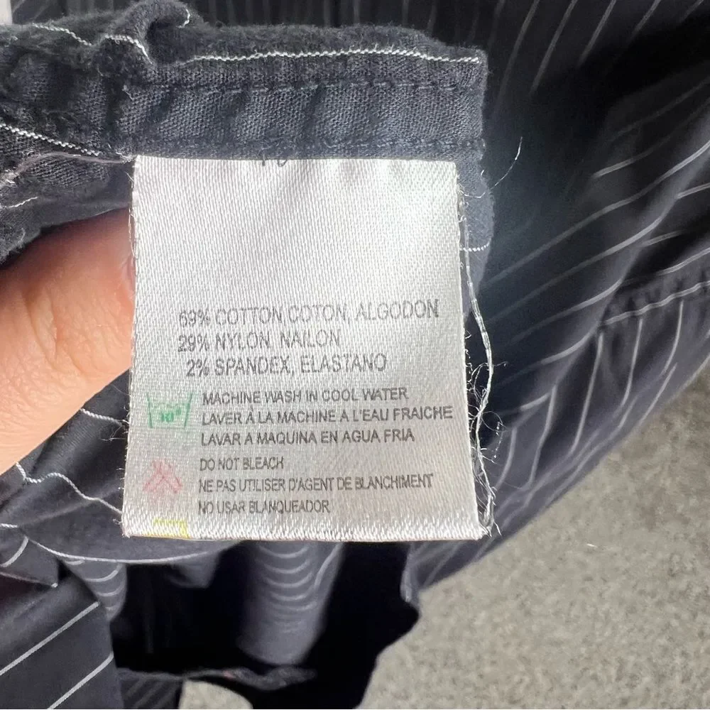 Sz XXL Report Collection Black Striped Dress Shirt